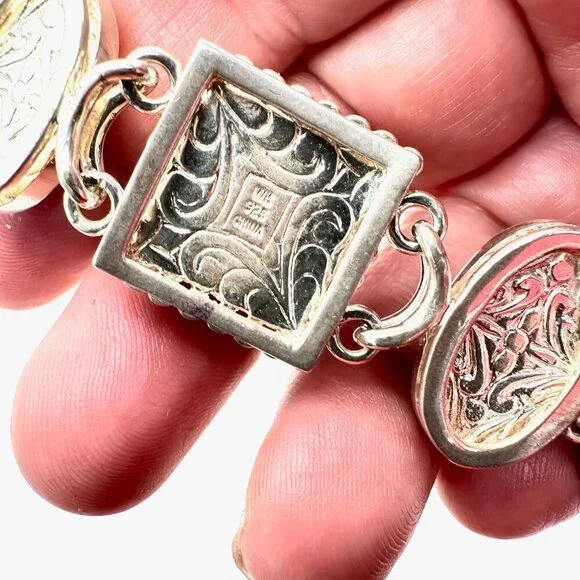 Whitney Kelly Sterling Silver Womens Bracelet Tiger Eye Jasper Toggle Clasp - Picture 8 of 8